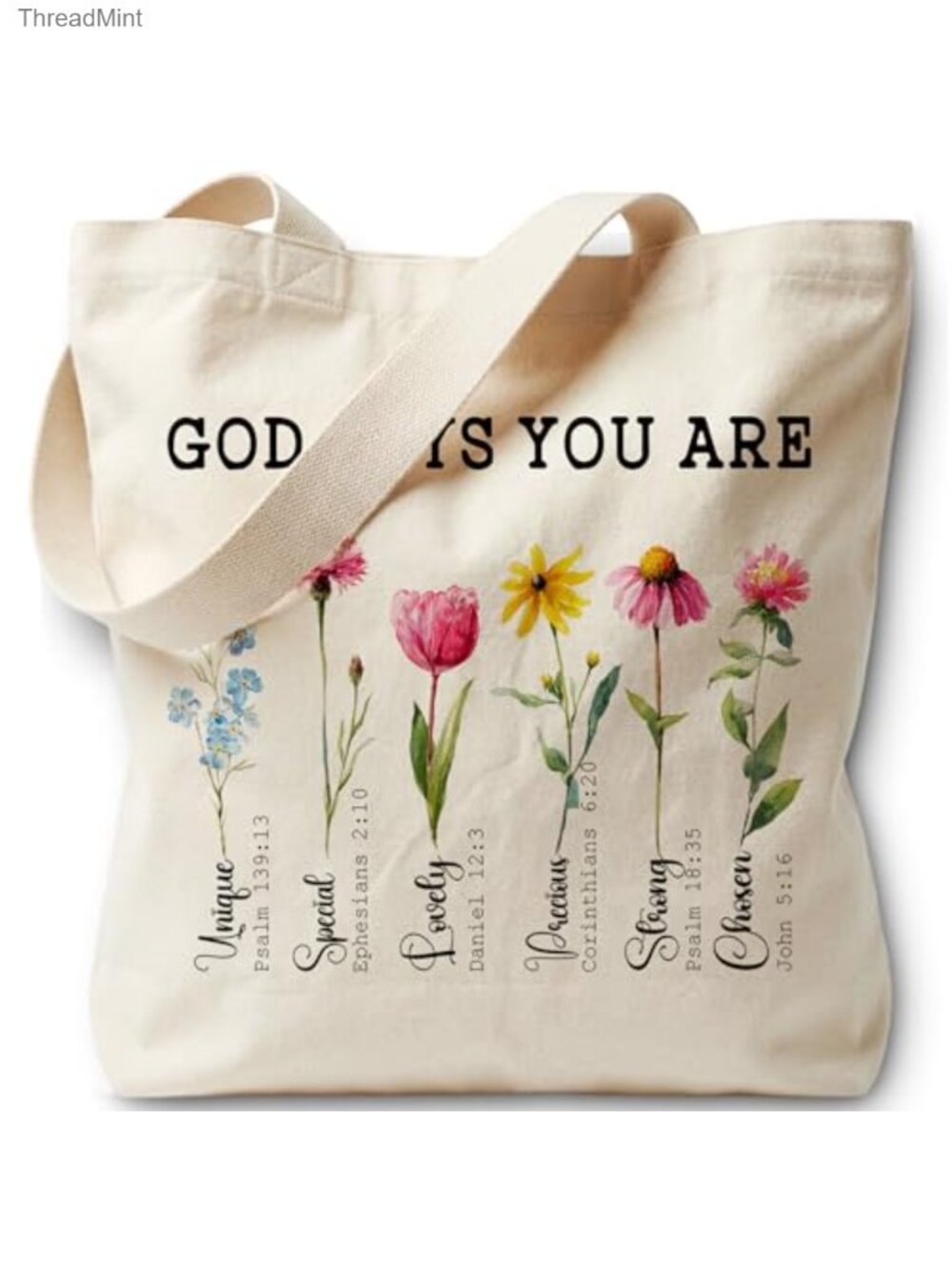 Canvas Tote Bag with Zipper Pocket Cute Aesthetic for Women
